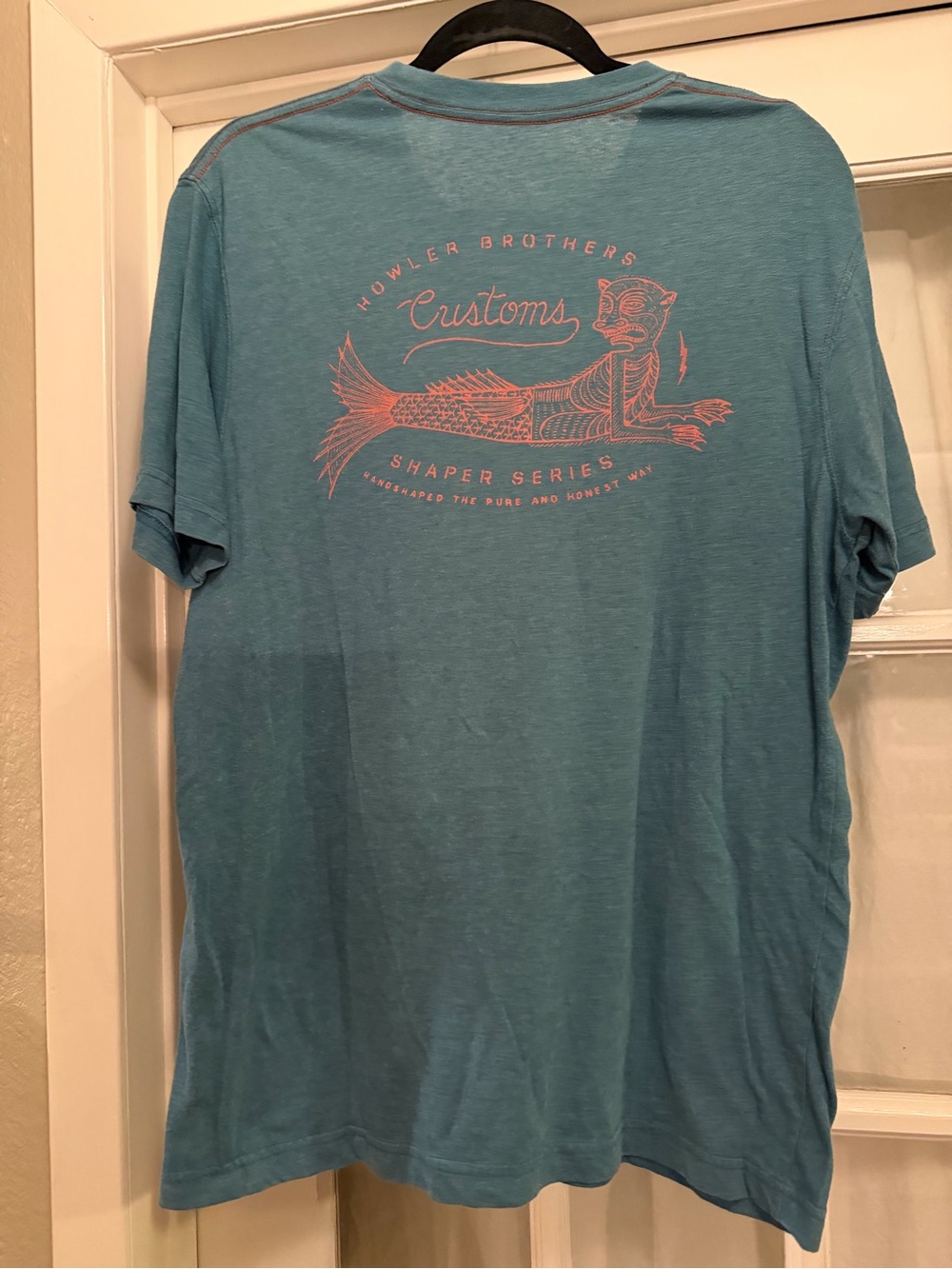 Howler Brothers Mens Medium Shaper Series Heed The Call Tee Blue Graphic T-shirt
